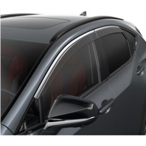 Lexus NX Phase 2 Black Window Deflectors W/Chrome Trim