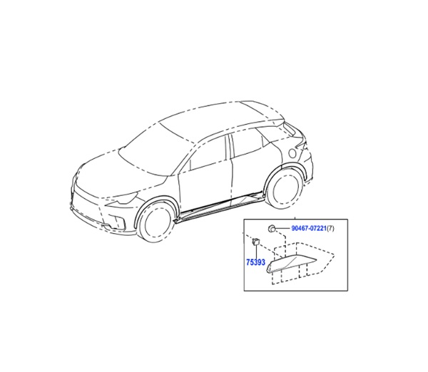 Lexus LBX Phase 1 N/S Rear Door Sill Moulding