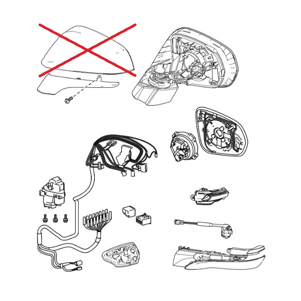 Lexus RX Phase 4 O/S Mirror Assembly