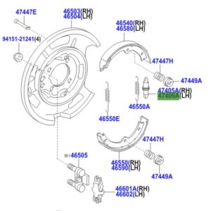 Lexus GS Phase 3 N/S Brake shoe adjusting screw