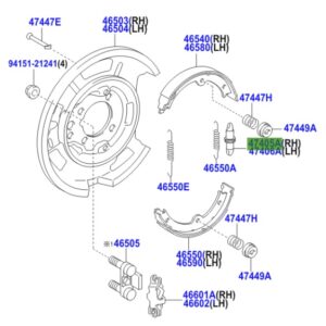 Lexus GS Phase 3 O/S Brake shoe adjusting screw