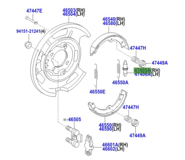 Lexus GS Phase 3 O/S Brake shoe adjusting screw