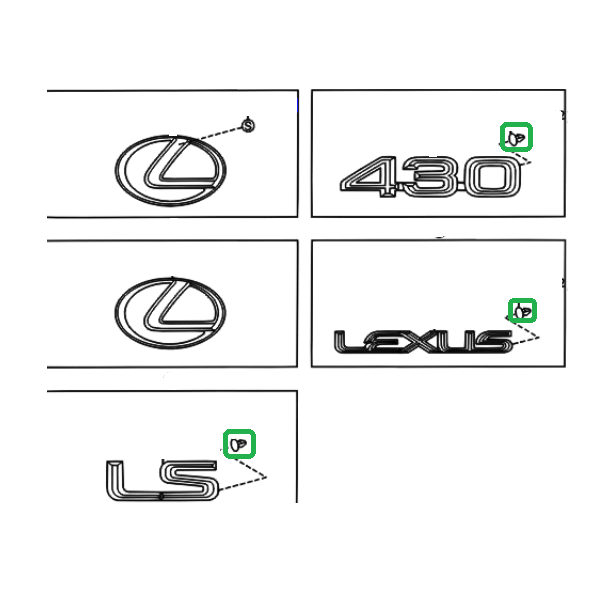 Lexus LS430 Luggage Compartment Name Plate Clip