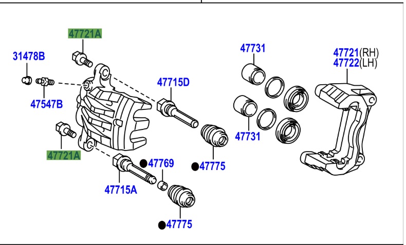 Lexus ES Phase 1 Front Caliper Bolt