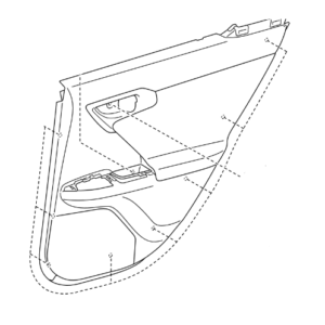Lexus CT Phase 1 N/S Rear Door Card