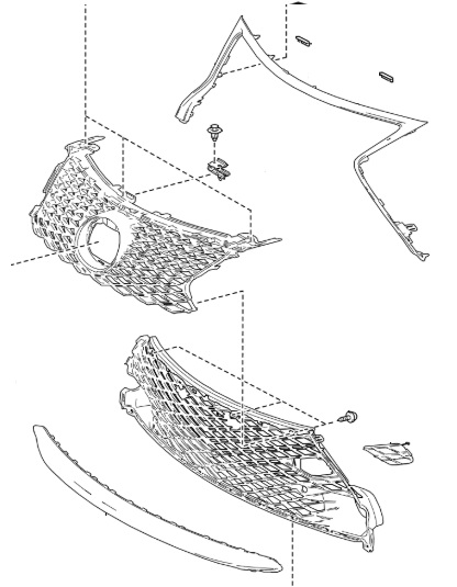 Lexus RC F-Sport Front Grille Assembly