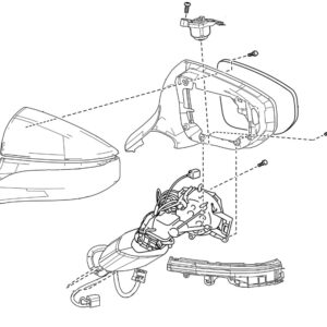 Lexus UX F Sport Phase 1 O/S Mirror Assembly